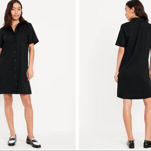 Old Navy Button-Down Mini Shirt Dress in Black Size XS